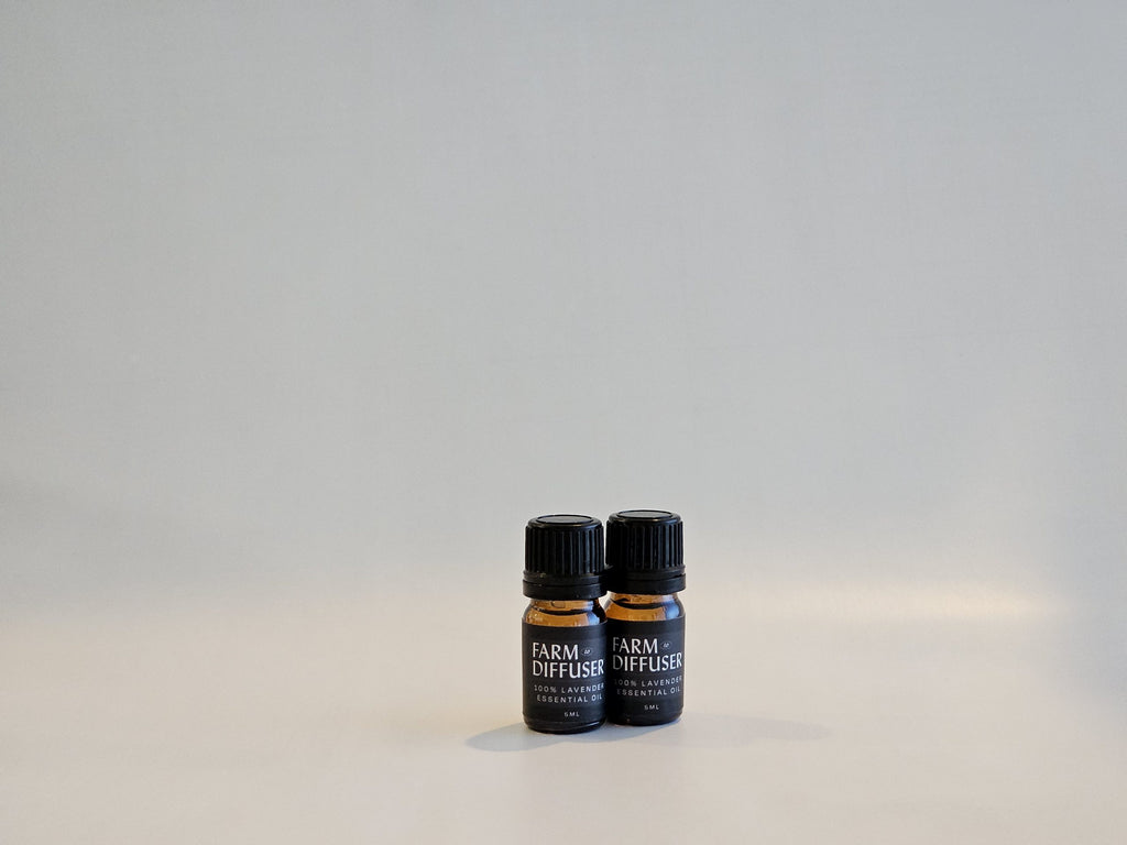 Two 5ml bottles of Farm to Diffuser Lavender Essential Oil - sold as a bundle