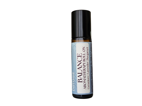 BALANCE aromatherapy roll-on with geranium lavender bergamot in sweet almond oil | Farm to Diffuser, Central Oregon