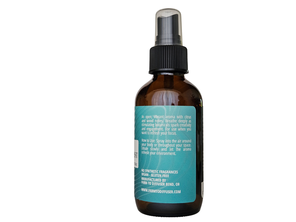 INSPIRE aromatic mist with Himalayan cedarwood frankincense mandarin grapefruit cardamom | Farm to Diffuser