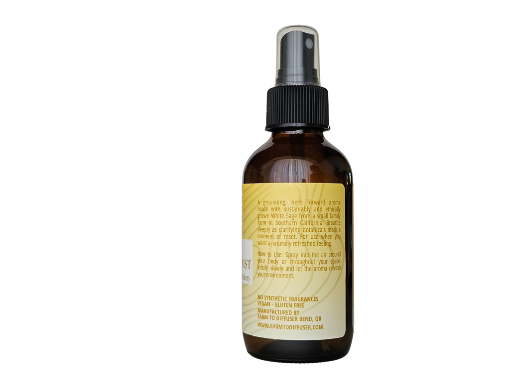RESET aromatic mist with juniper Virginian cedarwood cultivated white sage | Farm to Diffuser