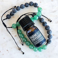 lava stone diffuser bracelet with aventurine gemstones and lavender essential oil